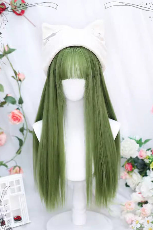 Long Wavy Lolita Wig - Avocado Green, Green, Sweet Style - Daily and Convention Styling - main product image