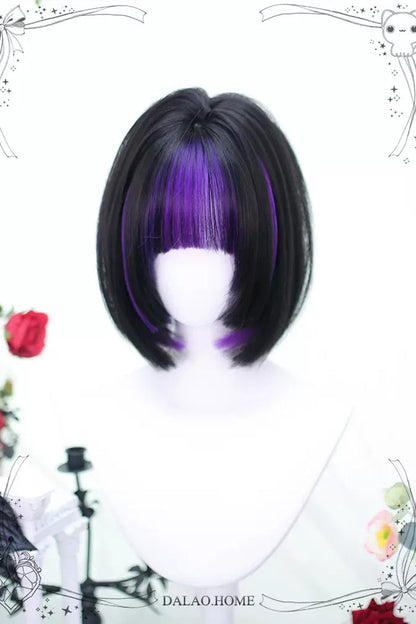 Long Wavy Lolita Wig - Black/purple Picking, 2 Colors, Sweet Style - additional product view 2