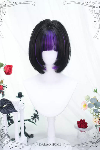 Long Wavy Lolita Wig - Black/purple Picking, 2 Colors, Sweet Style - additional product view 3