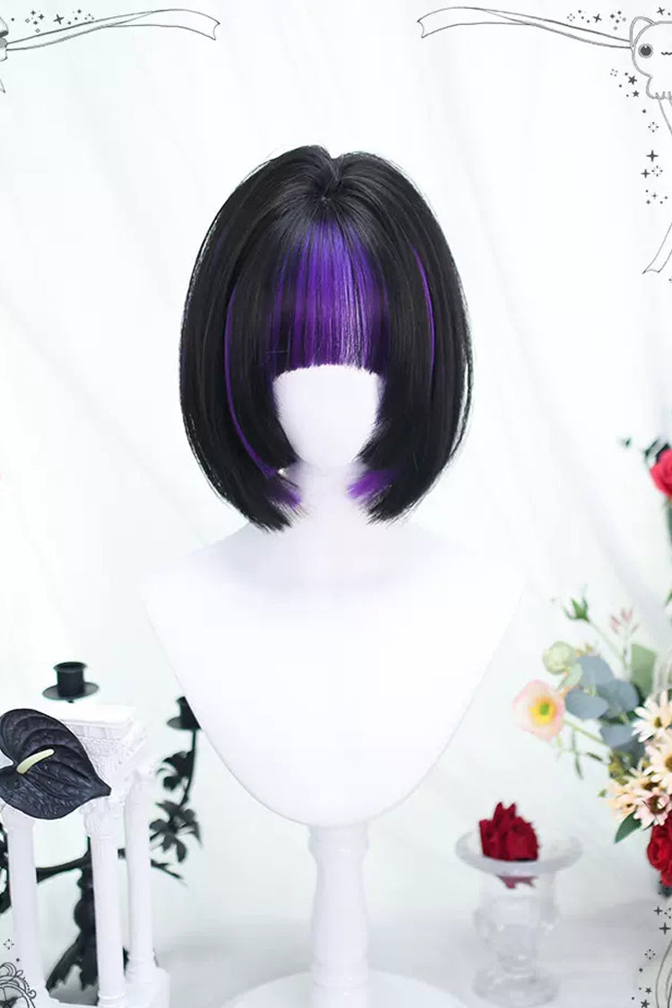 Long Wavy Lolita Wig - Black/purple Picking, 2 Colors, Sweet Style - main product image