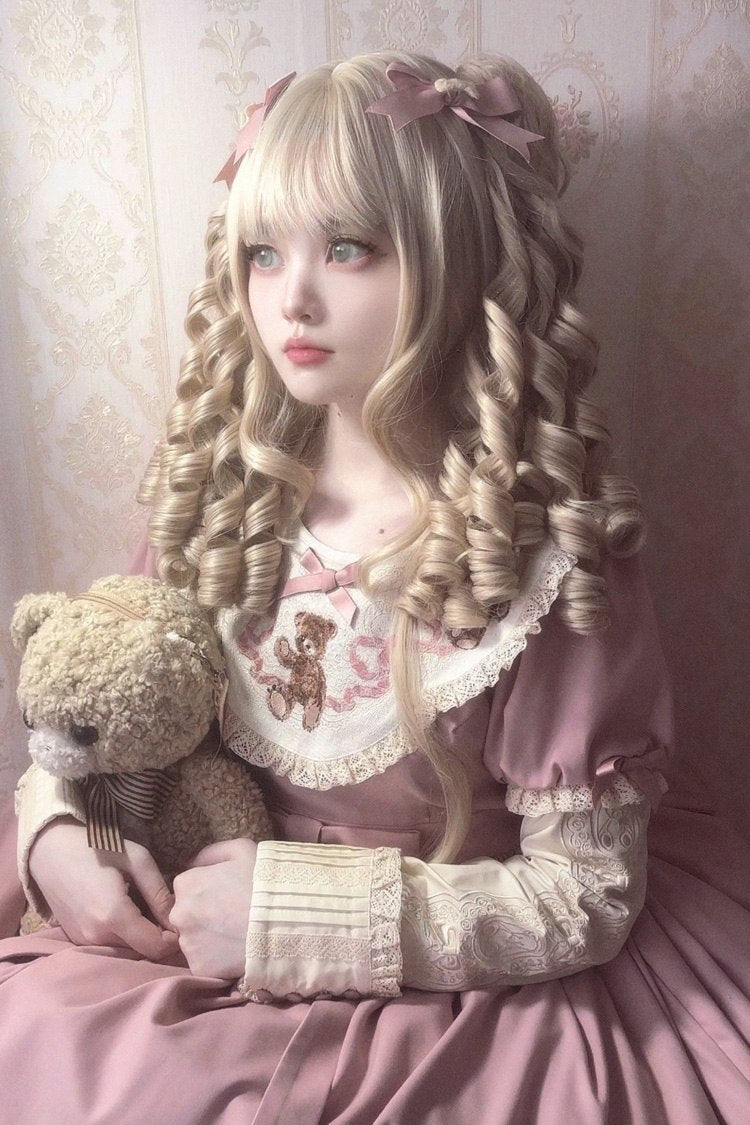 Long Wavy Lolita Wig - Bleached-Walnut-Blonde, Sweet Style - Daily and Convention Styling - additional product view 3