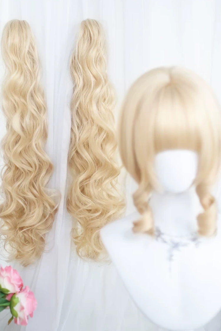 Long Wavy Lolita Wig - Bleached Walnut Brown Soft Curls, Brown, Sweet Style - additional product view 3