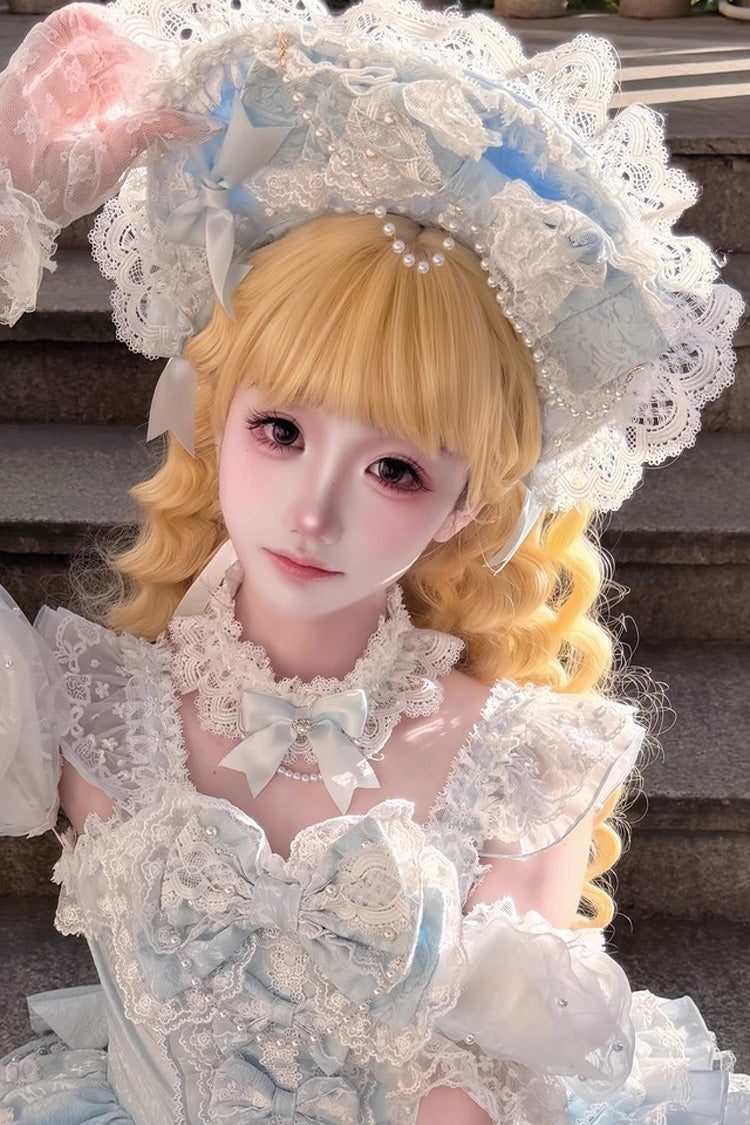 Long Wavy Lolita Wig - Blonde Wispy Bangs, Blonde, Sweet Style - additional product view 3