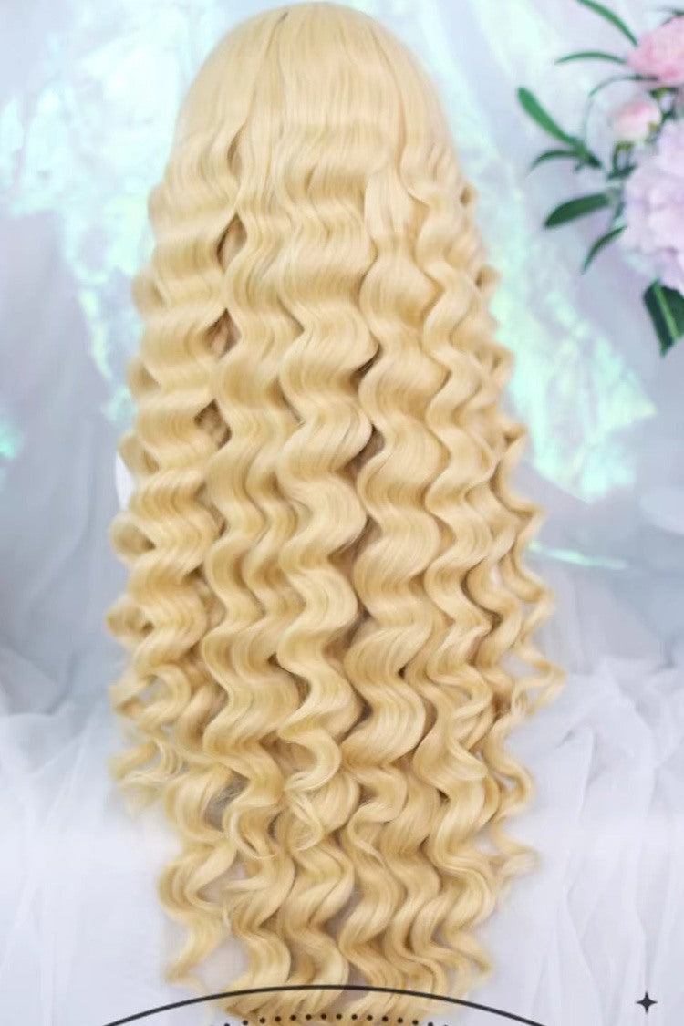 Long Wavy Lolita Wig - Blonde Wispy Bangs, Blonde, Sweet Style - main product image