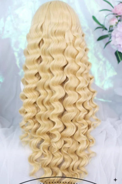 Long Wavy Lolita Wig - Blonde Wispy Bangs, Blonde, Sweet Style - main product image
