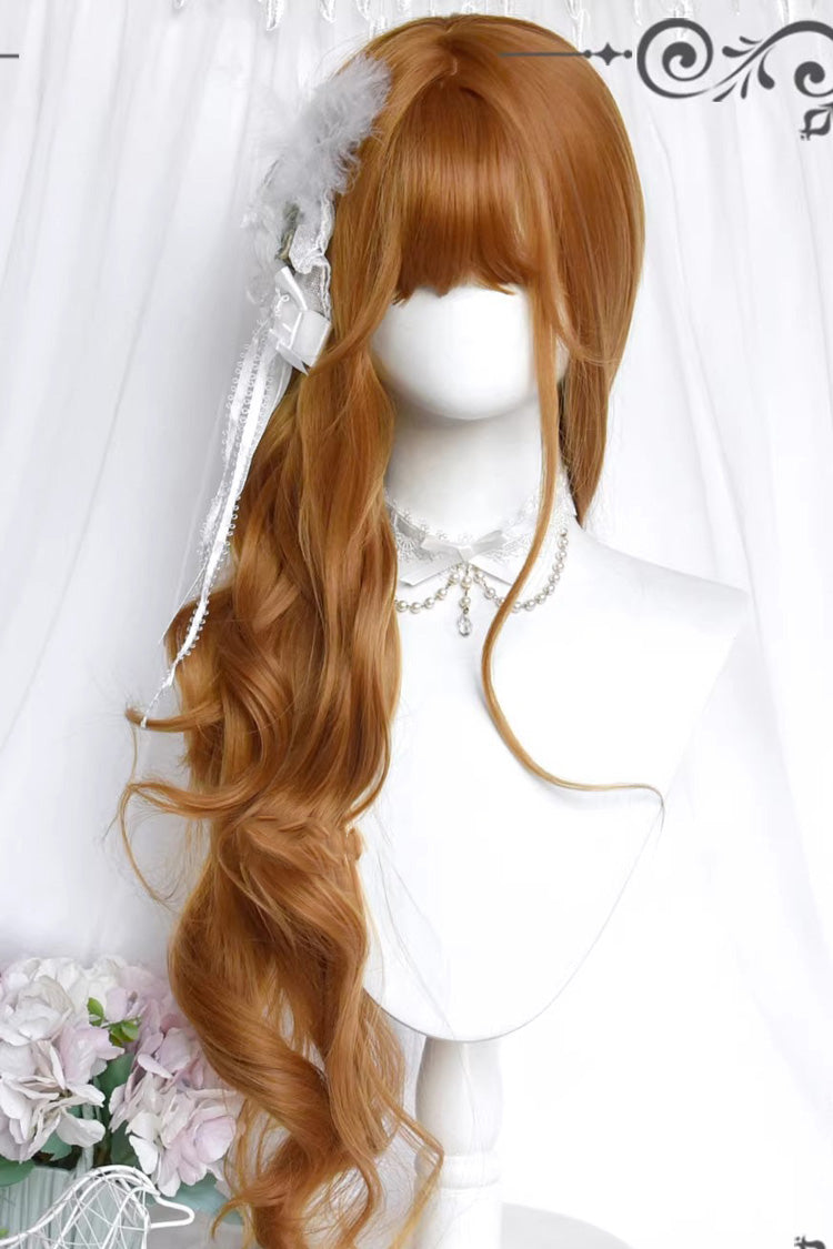 Long Wavy Lolita Wig - Bright Golden Brown, 2 Colors - Kawaii Outfit Wig - additional product view 2
