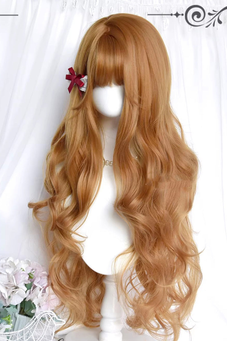 Long Wavy Lolita Wig - Bright Golden Brown, 2 Colors - Kawaii Outfit Wig - additional product view 3