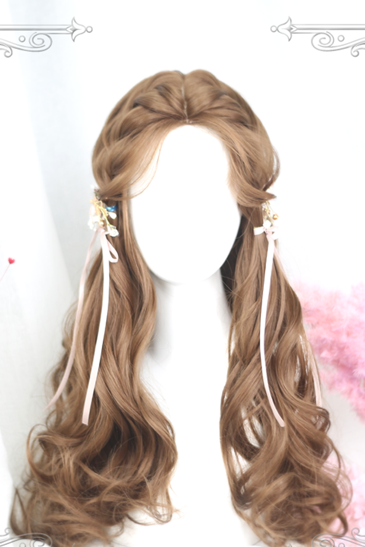 Long Wavy Lolita Wig - Centre Parting Honey Pudding, Brown, Classic Style - additional product view 2
