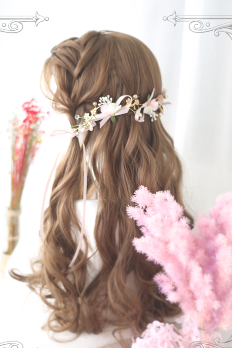 Long Wavy Lolita Wig - Centre Parting Honey Pudding, Brown, Classic Style - additional product view 3