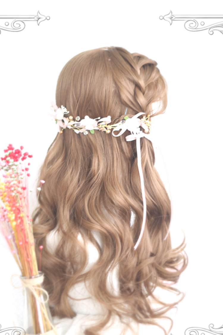 Long Wavy Lolita Wig - Centre Parting Honey Pudding, Brown, Classic Style - additional product view 4