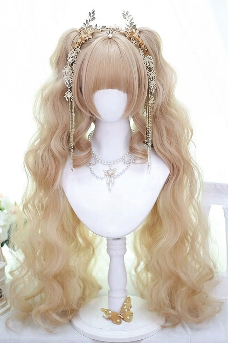 Long Wavy Lolita Wig - Creamy Gold Soft Waves, Gold, Sweet Style - main product image