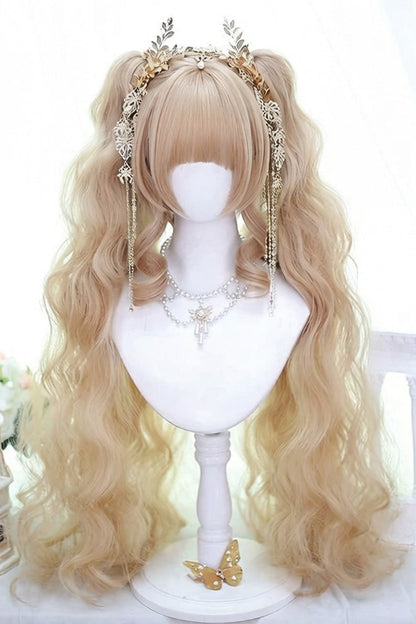 Long Wavy Lolita Wig - Creamy Gold Soft Waves, Gold, Sweet Style - main product image