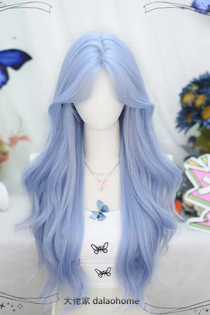 Long Wavy Lolita Wig - Curly, Blue, Sweet Style - Lolita Coordinate Hair - additional product view 2