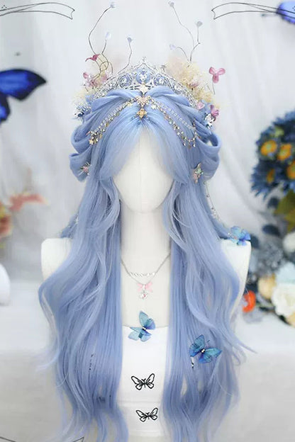 Long Wavy Lolita Wig - Curly, Blue, Sweet Style - Lolita Coordinate Hair - main product image