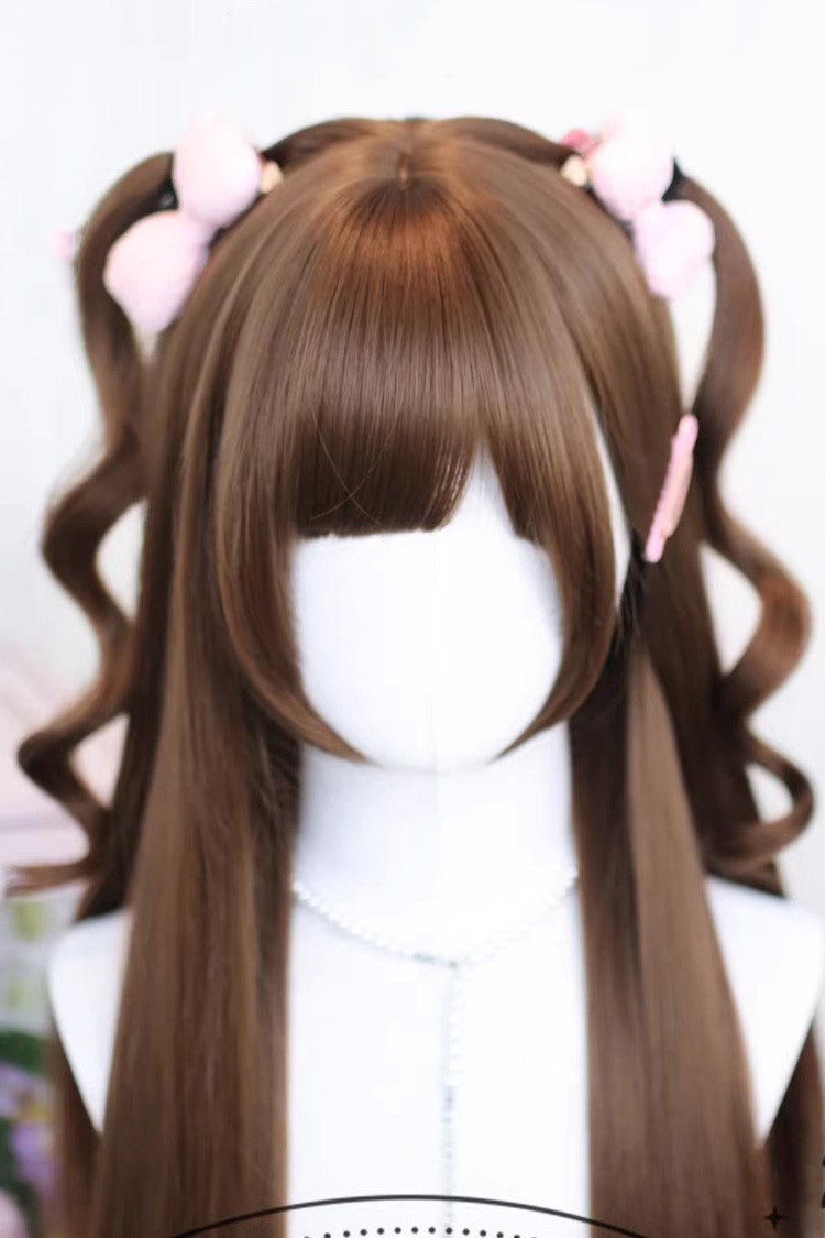 Long Wavy Lolita Wig - Cute Wispy Bangs Straight, 3 Colors, Sweet Style - additional product view 3