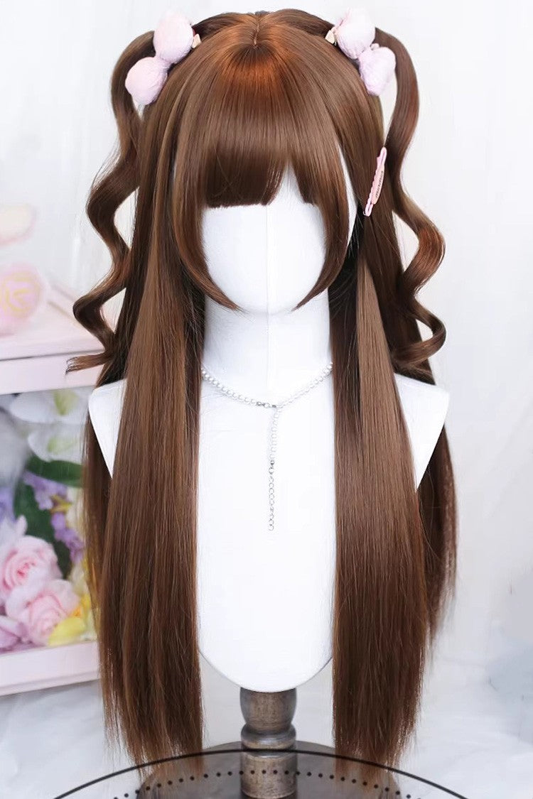 Long Wavy Lolita Wig - Cute Wispy Bangs Straight, 3 Colors, Sweet Style - main product image