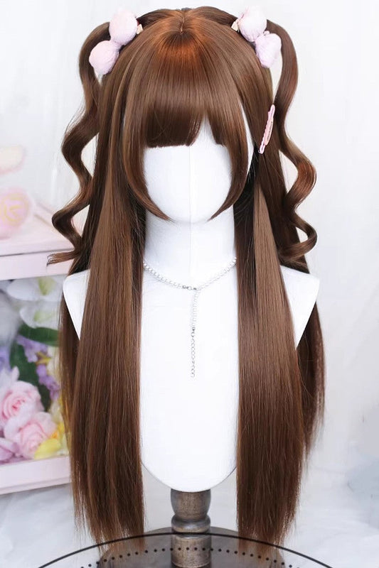 Long Wavy Lolita Wig - Cute Wispy Bangs Straight, 3 Colors, Sweet Style - main product image
