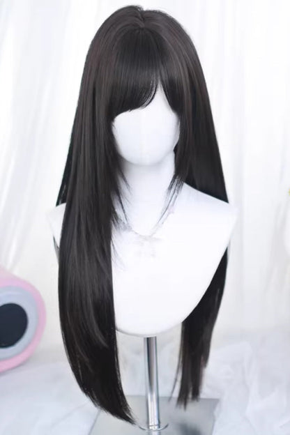 Long Wavy Lolita Wig - Daily, 3 Colors, Sweet Style - Lolita Coordinate Hair - One-Size Black-Tea-Brown option