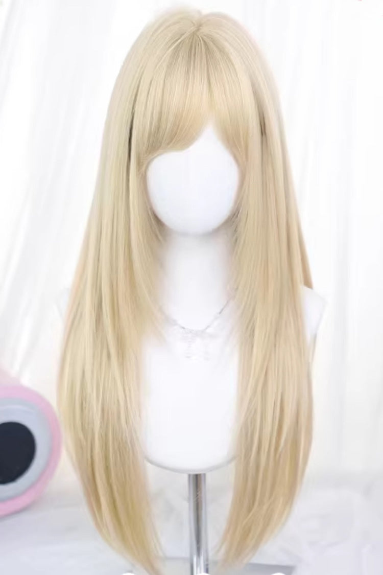 Long Wavy Lolita Wig - Daily, 3 Colors, Sweet Style - Lolita Coordinate Hair - One-Size Bleached-Walnut-Brown option