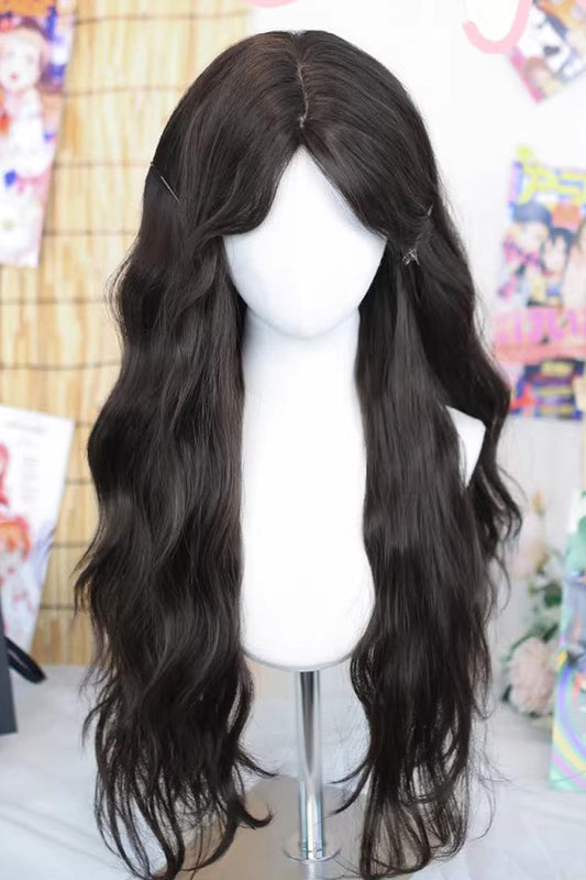 Long Wavy Lolita Wig - Daily Middle-parted Natural, Black, Sweet Style - main product image