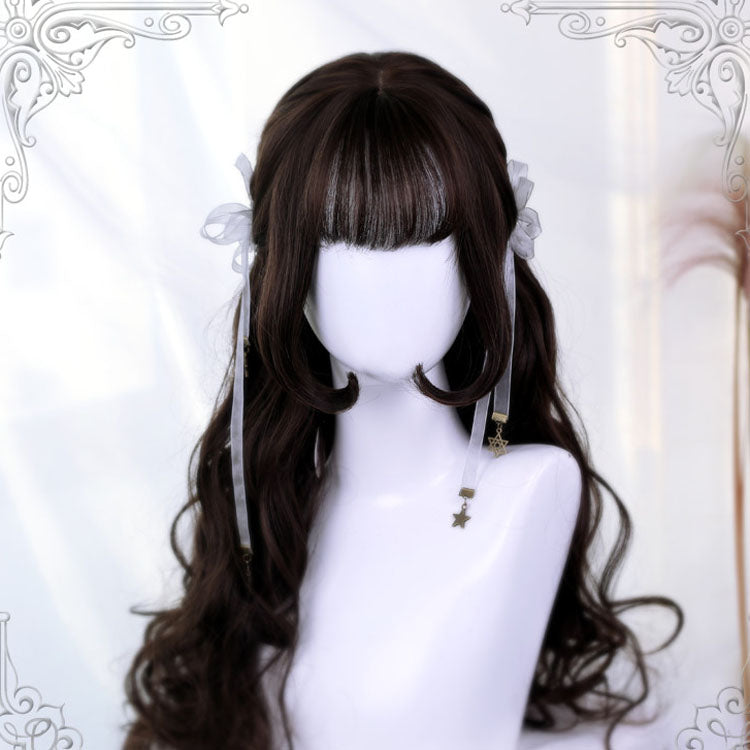 Long Wavy Lolita Wig - Dark Brown Big Wave, Brown, Classic Style - main product image