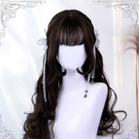 Long Wavy Lolita Wig - Dark Brown Big Wave, Brown, Classic Style - main product image