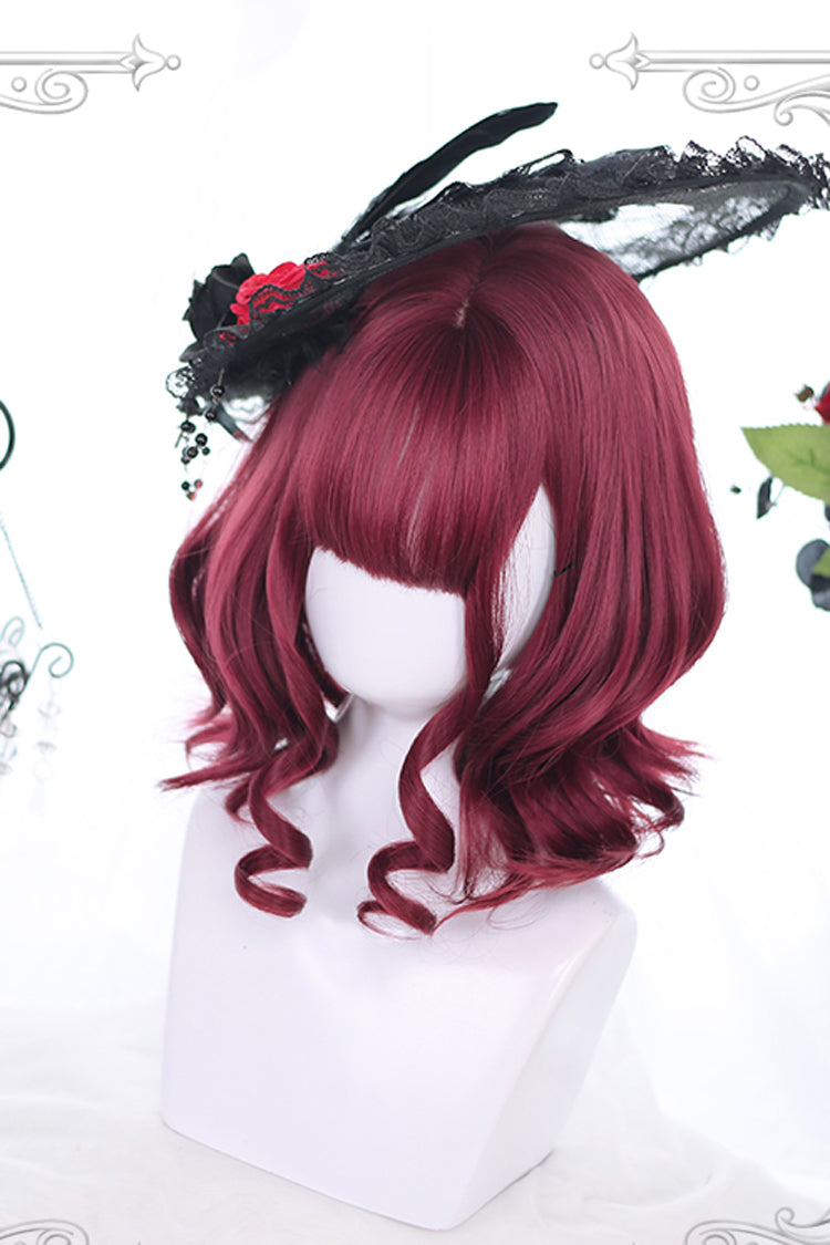 Long Wavy Lolita Wig - Dark Red, Red, Gothic Style - Kawaii Outfit Wig - additional product view 3