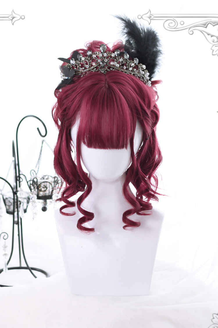 Long Wavy Lolita Wig - Dark Red, Red, Gothic Style - Kawaii Outfit Wig - main product image
