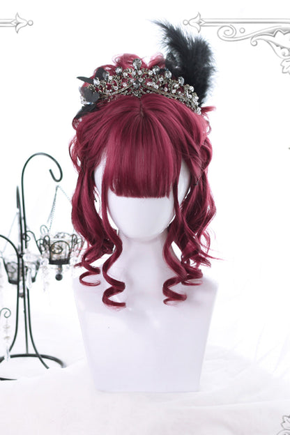 Long Wavy Lolita Wig - Dark Red, Red, Gothic Style - Kawaii Outfit Wig - main product image