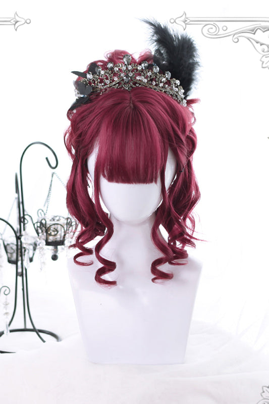 Long Wavy Lolita Wig - Dark Red, Red, Gothic Style - Kawaii Outfit Wig - main product image