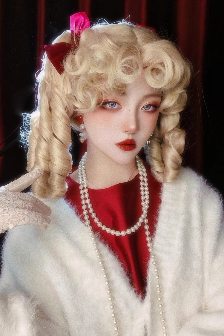 Long Wavy Lolita Wig - Elizabeth, Gold, Sweet Style - Lolita Coordinate Hair - additional product view 2