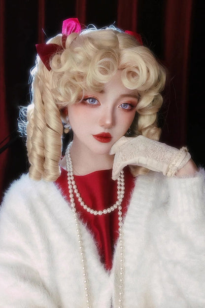 Long Wavy Lolita Wig - Elizabeth, Gold, Sweet Style - Lolita Coordinate Hair - additional product view 4