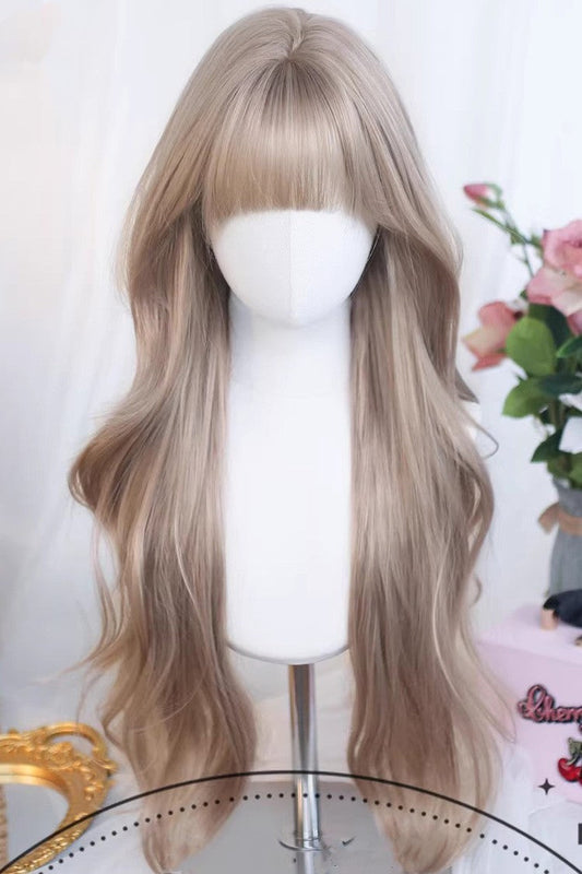 Long Wavy Lolita Wig - Floral Honey Tea Light Brown, Brown, Sweet Style - additional product view 2