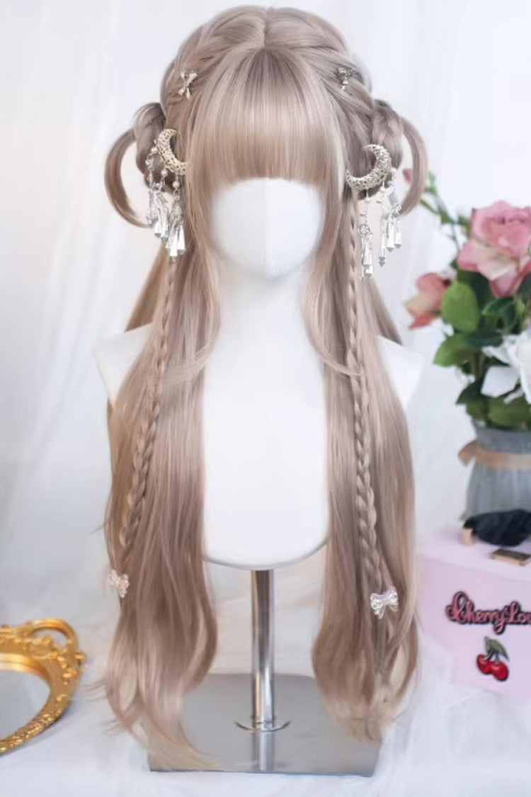 Long Wavy Lolita Wig - Floral Honey Tea Light Brown, Brown, Sweet Style - additional product view 4