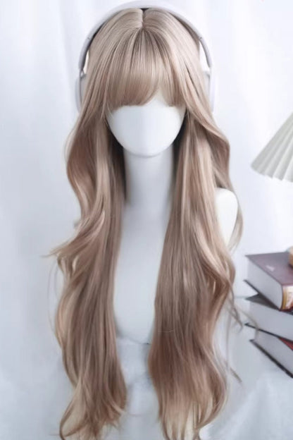 Long Wavy Lolita Wig - Floral Honey Tea Light Brown, Brown, Sweet Style - main product image