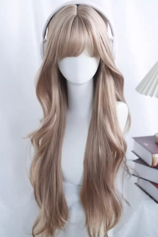 Long Wavy Lolita Wig - Floral Honey Tea Light Brown, Brown, Sweet Style - main product image