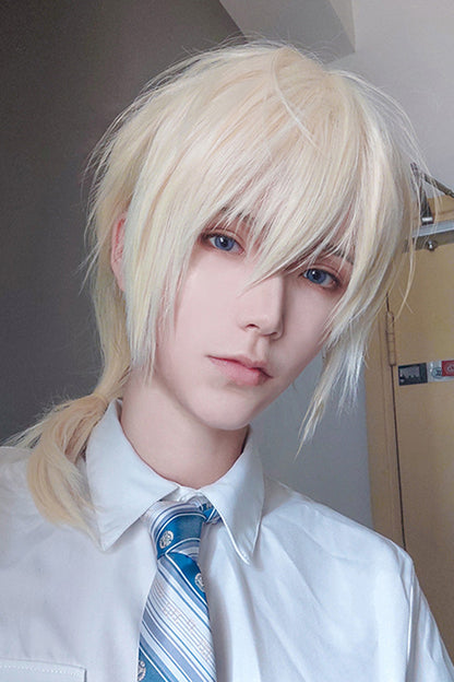 Long Wavy Lolita Wig - Fluffy Light Golden Ponytail, Gold - Daily and Convention Styling - additional product view 2