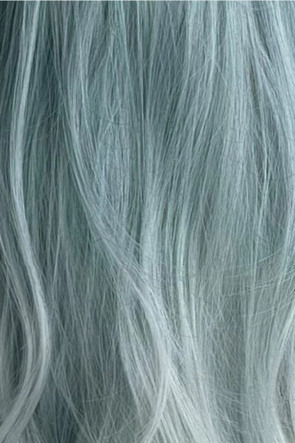 Long Wavy Lolita Wig - Glacier Blue Ombre Curtain Bangs, Blue, Sweet Style - additional product view 3