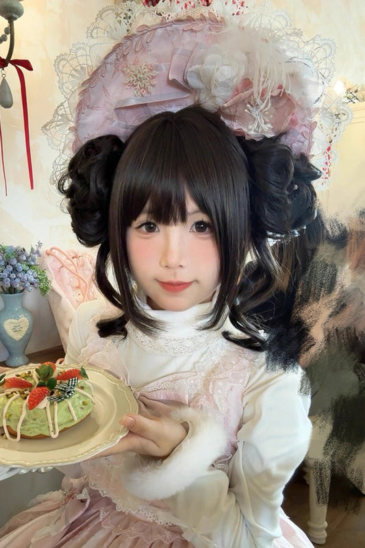 Long Wavy Lolita Wig - Graceful Black Tea Brown Floral, 2 Colors, Sweet Style - additional product view 2