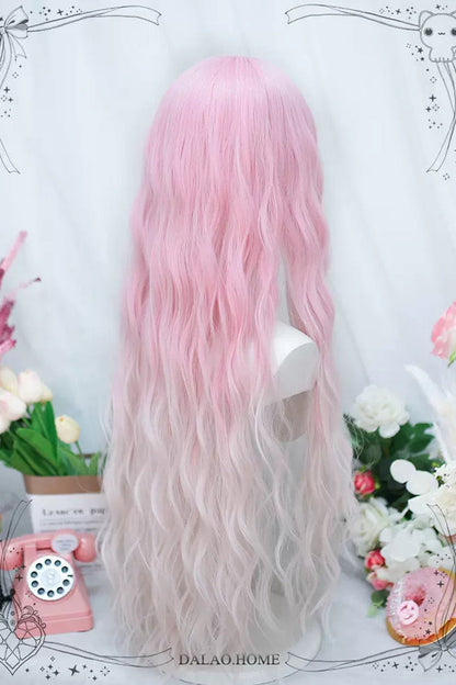 Long Wavy Lolita Wig - Gradient Secondary, Pink, Sweet Style - additional product view 4