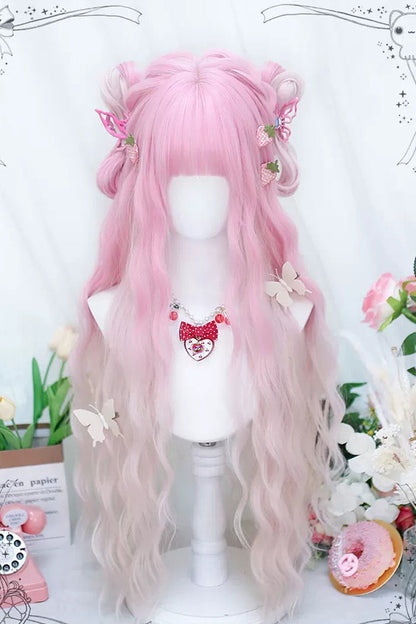 Long Wavy Lolita Wig - Gradient Secondary, Pink, Sweet Style - main product image