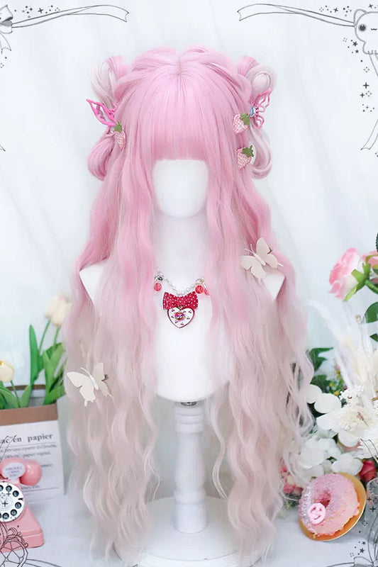 Long Wavy Lolita Wig - Gradient Secondary, Pink, Sweet Style - main product image