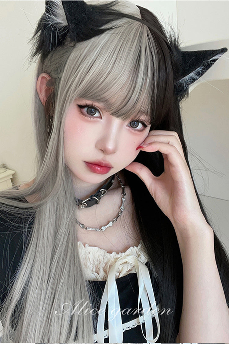 Long Wavy Lolita Wig - Gray/black Duplex, 2 Colors, Sweet Style - additional product view 2