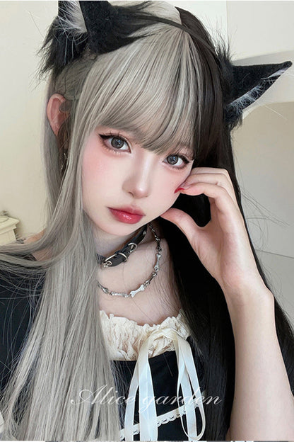 Long Wavy Lolita Wig - Gray/black Duplex, 2 Colors, Sweet Style - additional product view 2