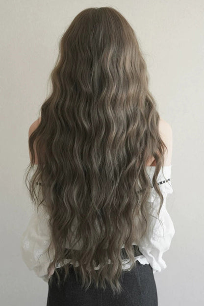 Long Wavy Lolita Wig - Hazelnut Ash Brown Fluffy, Brown, Sweet Style - additional product view 3