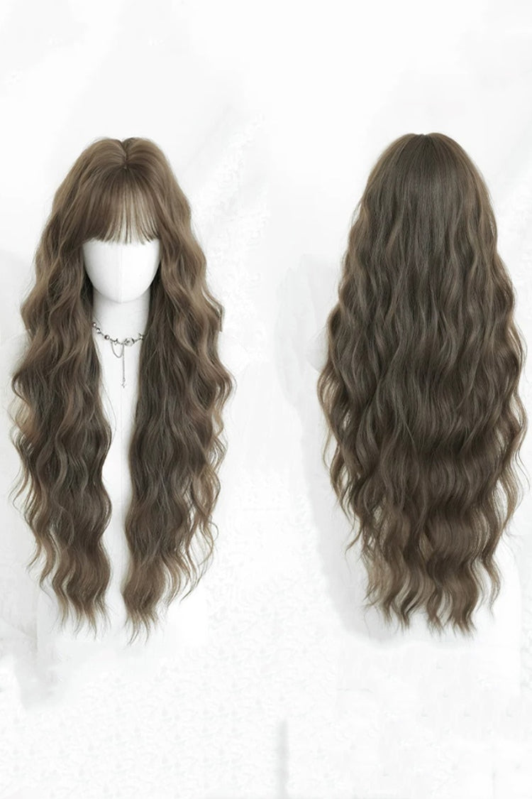 Long Wavy Lolita Wig - Hazelnut Ash Brown Fluffy, Brown, Sweet Style - additional product view 5