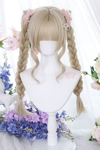 Long Wavy Lolita Wig - Hime Cut Twin Tails, 2 Colors, Sweet Style - additional product view 3