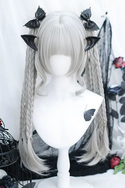 Long Wavy Lolita Wig - Hime Cut Twin Tails, 2 Colors, Sweet Style - additional product view 4