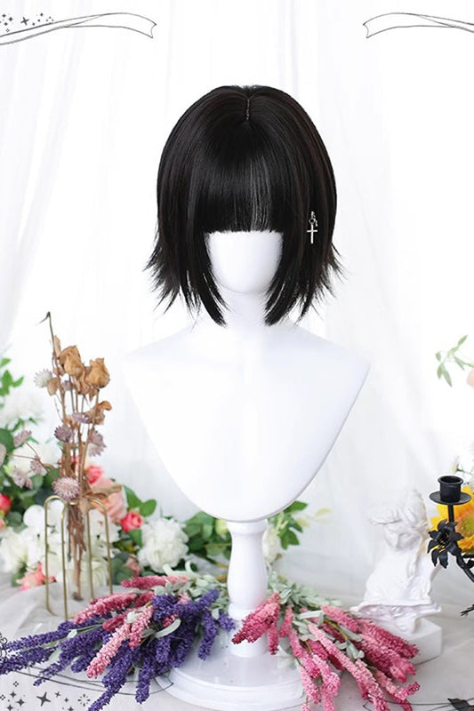 Long Wavy Lolita Wig - Japanese Outward-curled Ends Air, Black, Sweet Style - main product image