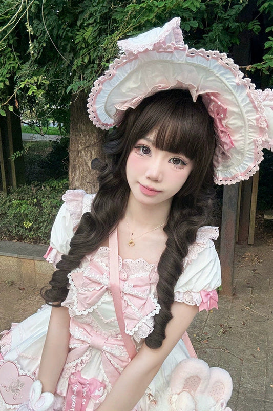 Long Wavy Lolita Wig - Japanese Roman Curls, Brown, Sweet Style - additional product view 2